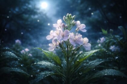 Éjszakai kertekben nyíló estike, egyszerű, mégis illatos éjszakai virág, díszítő jelenség.