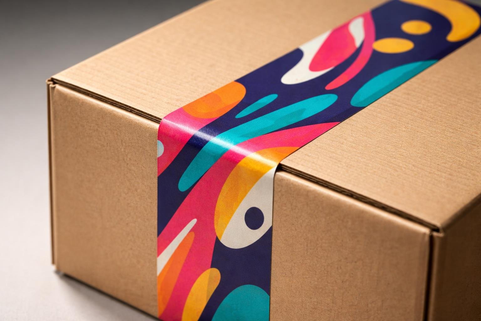 Egyedi ragasztószalaggal díszített csomagolás a márka első benyomásának erőteljes vizuális megnyilvánulása