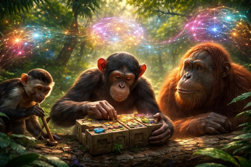 Majmok értenek problémamegoldáshoz, miközben összetett társas viselkedést mutatnak különböző fajokban.