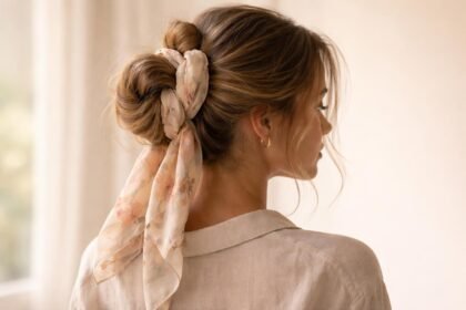 Selyemsál a hajban és a nyakban, azonnal feldobja a megjelenést.